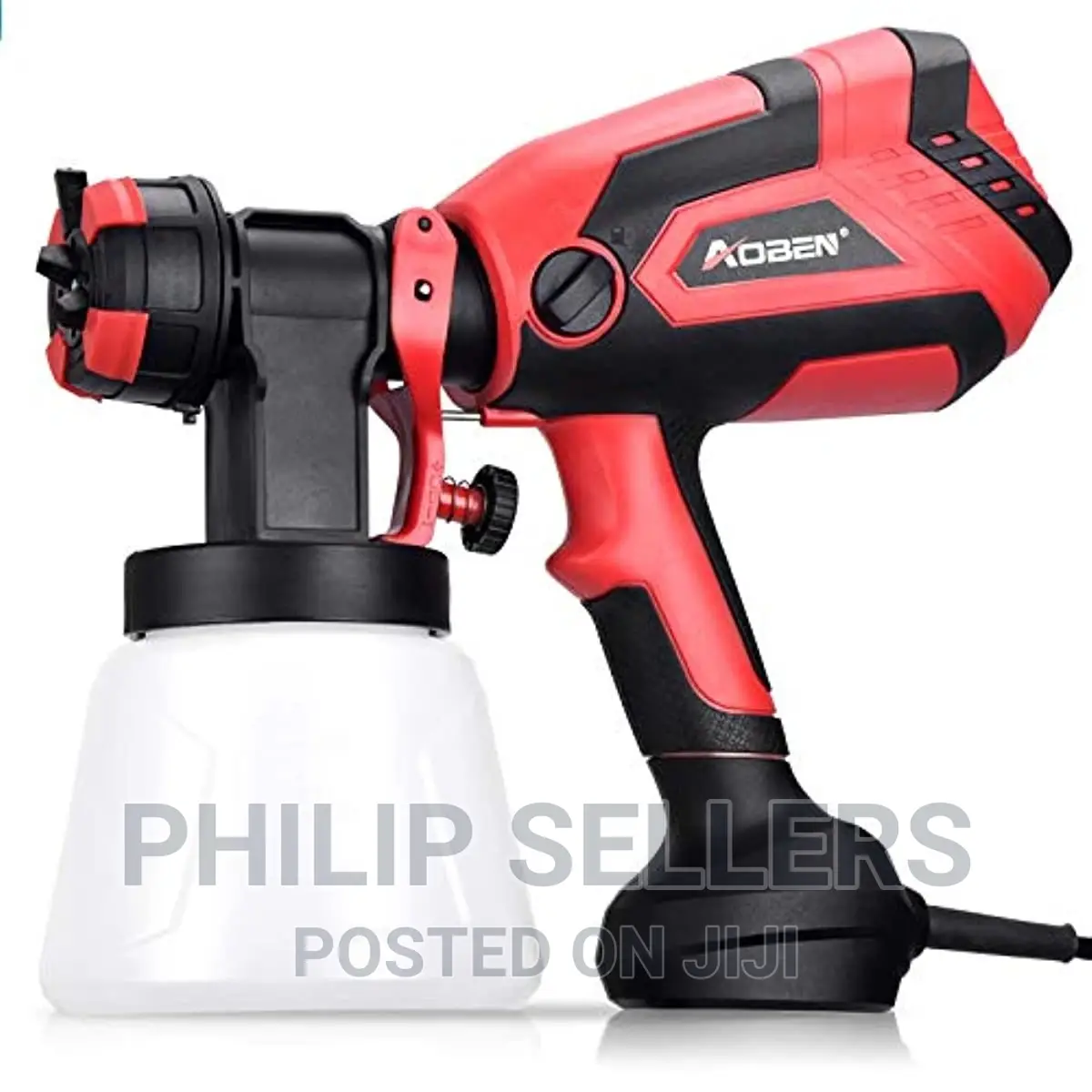 Gun, Electric Paint Gun With 4 Nozzles, 1000ml Container For