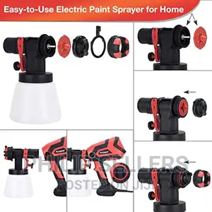 Gun, Electric Paint Gun With 4 Nozzles, 1000ml Container For