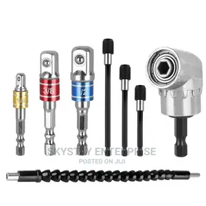 8pcs Drill Gun Angle Adaptor With Socket Bits Extensions