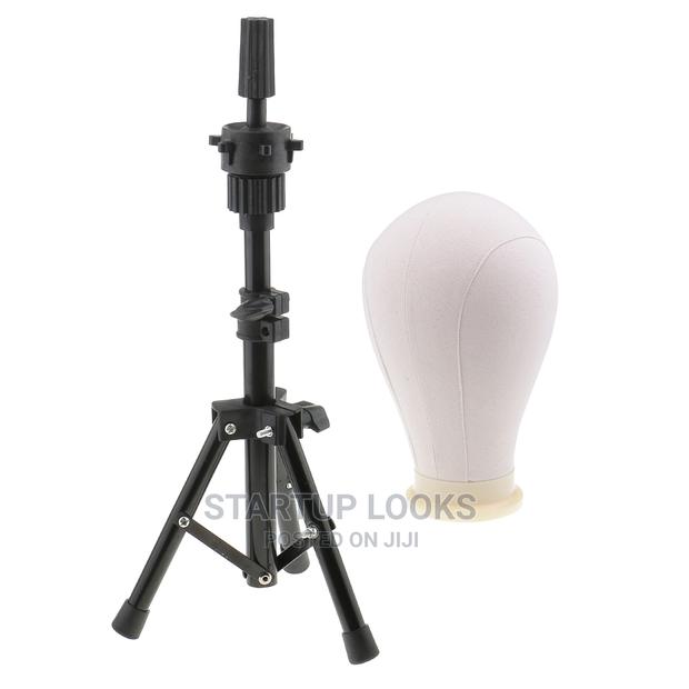 Canvas Mannequins Head With Tripod Stand - main view