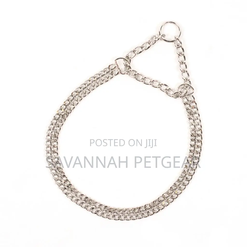 2-Row Choke Chain Slip Collar, Chrome Plated