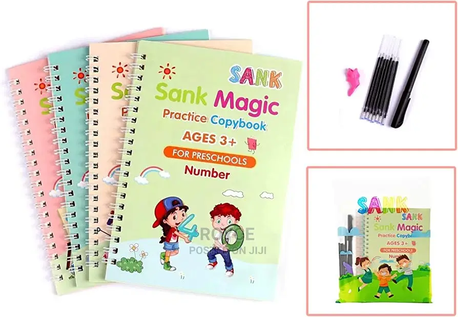 Sank Magic Practice Copybook (4books+1pen + 10 Refills)