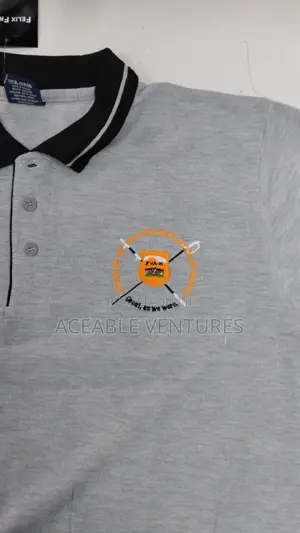 Grey Polo T-Shirts/With Logo