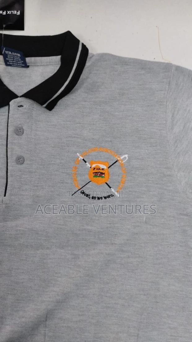 Grey Polo T-Shirts/With Logo