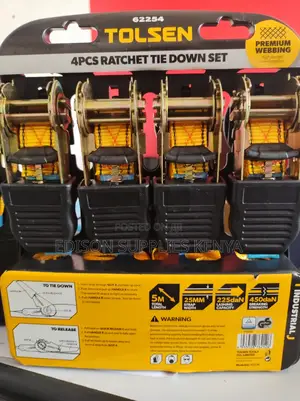 Ratchet Tie Down Set 4pcs Tolsen - Heavy Duty Ratchet Straps