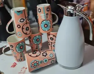 6pcs Mugs and 1 Vacuum Flask