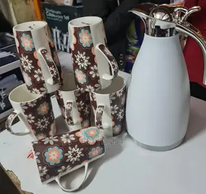 6pcs Mugs and 1 Vacuum Flask