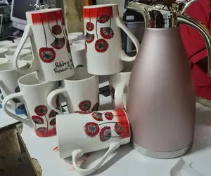 6pcs Mugs and 1 Vacuum Flask