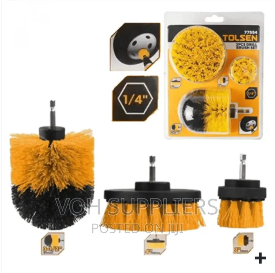 Tolsen 3pcs Drill Brush Set