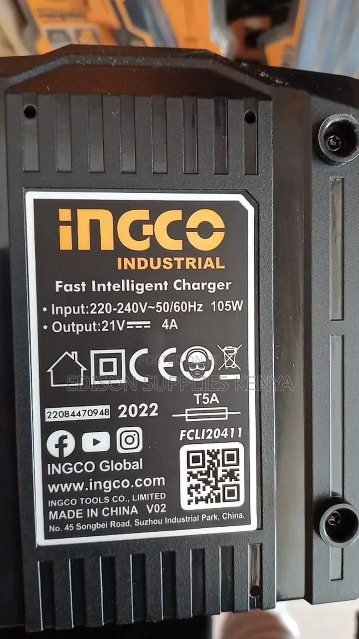 Ingco Charger 21V Fast Intelligent LI-ION Charger Cordless