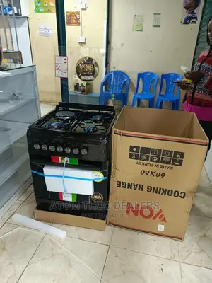 3+1 Black /Silver Electric Oven Von Standing Cooker