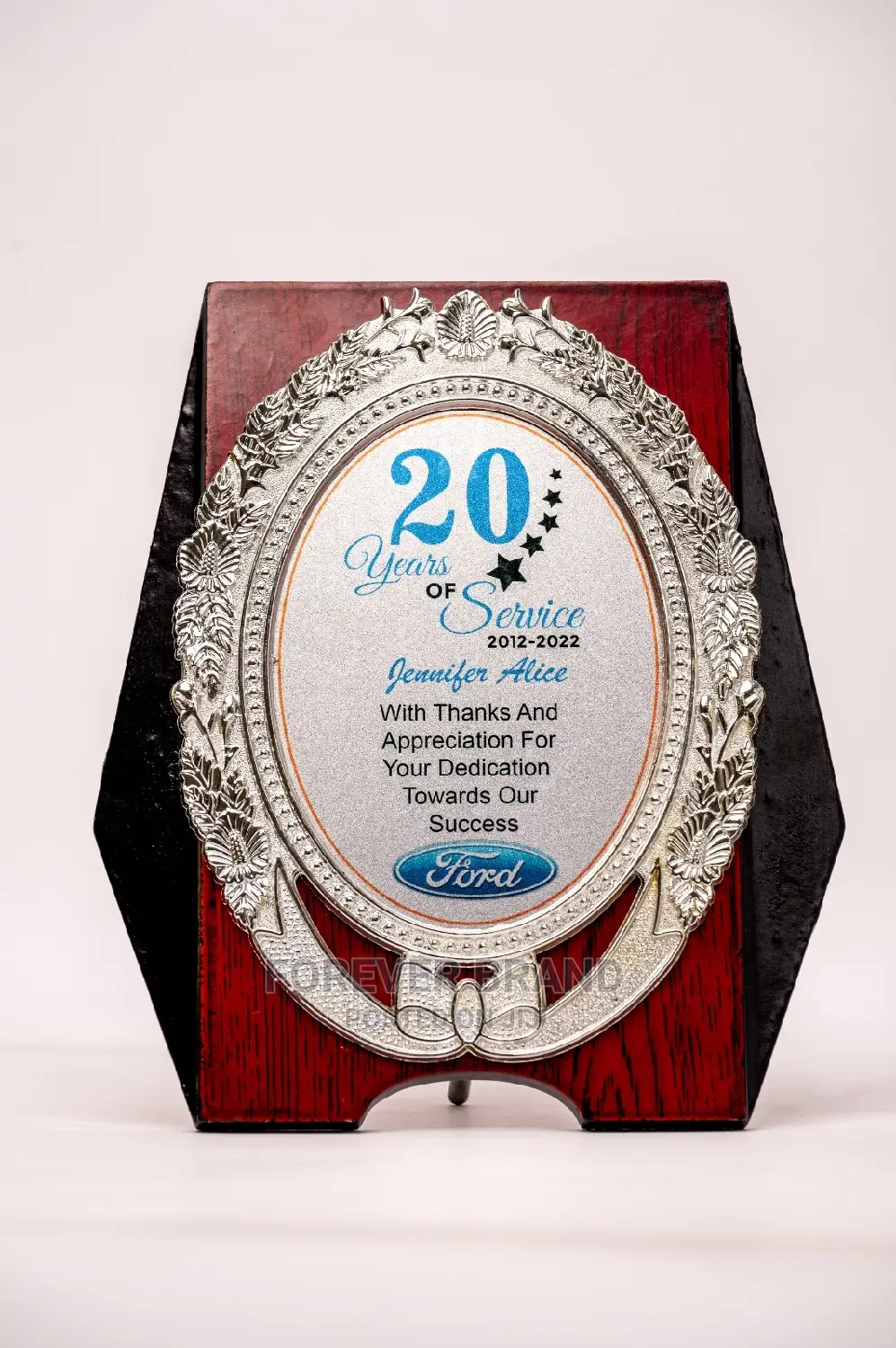Silver Plated Wooden Award