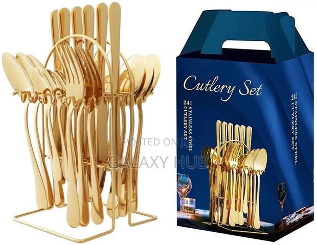 24pc Gold Cutlery Set - thumbnail 2