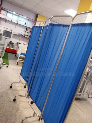 Blue Four Fold Ward Screen
