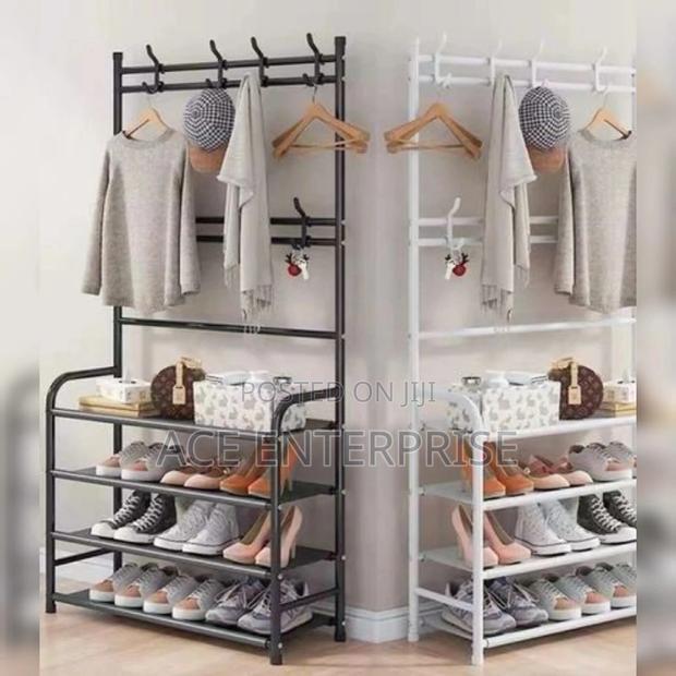 Multifunctional Shoe Rack With Hanger - main view