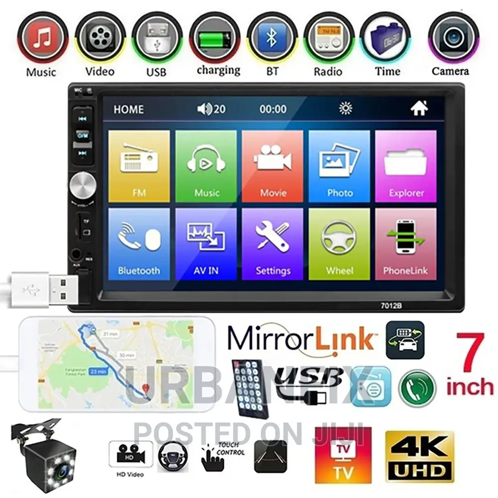 7 Inch Car Radio With Video Output, Bluetooth, FM, USB