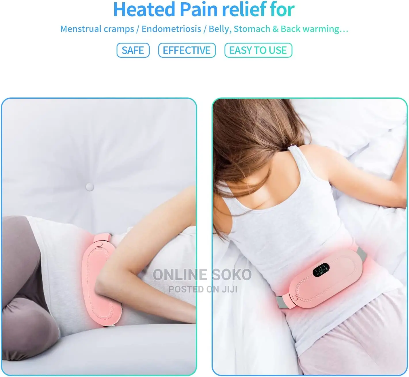 Portable Cordless Heating Pad Menstrual Cramps Pain Relief