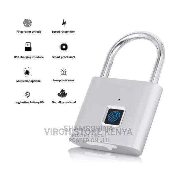 Silver Fingerprint Padlock - main view