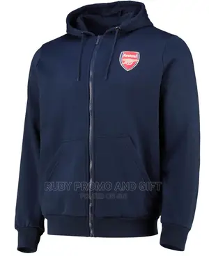 Navy Blue Full Zip Arsenal Football Club Hoodie