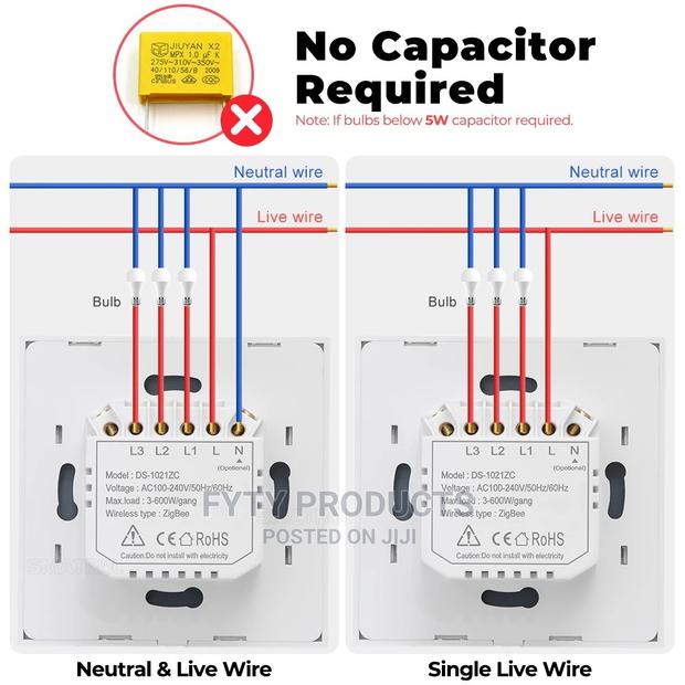 Tuya Zigbee Smart Push Switch Light Switch - thumbnail 4