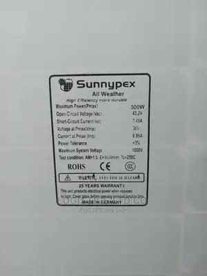 Sunnypex 500watts Solar Panel Made in Germany