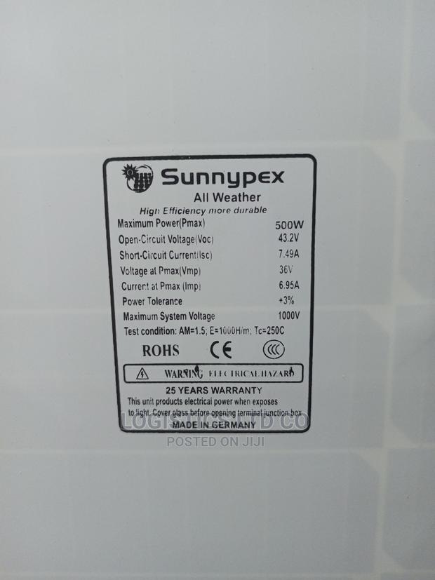 Sunnypex 500watts Solar Panel Made in Germany - thumbnail 2