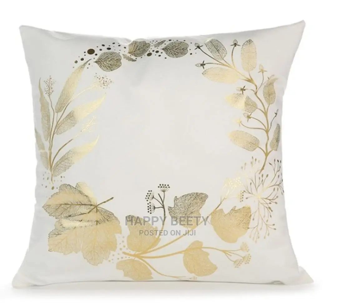 White and Gold Throw Pillows