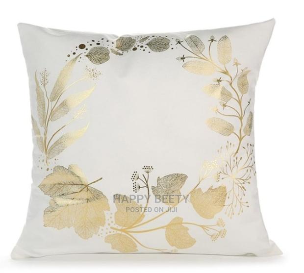 White and Gold Throw Pillows