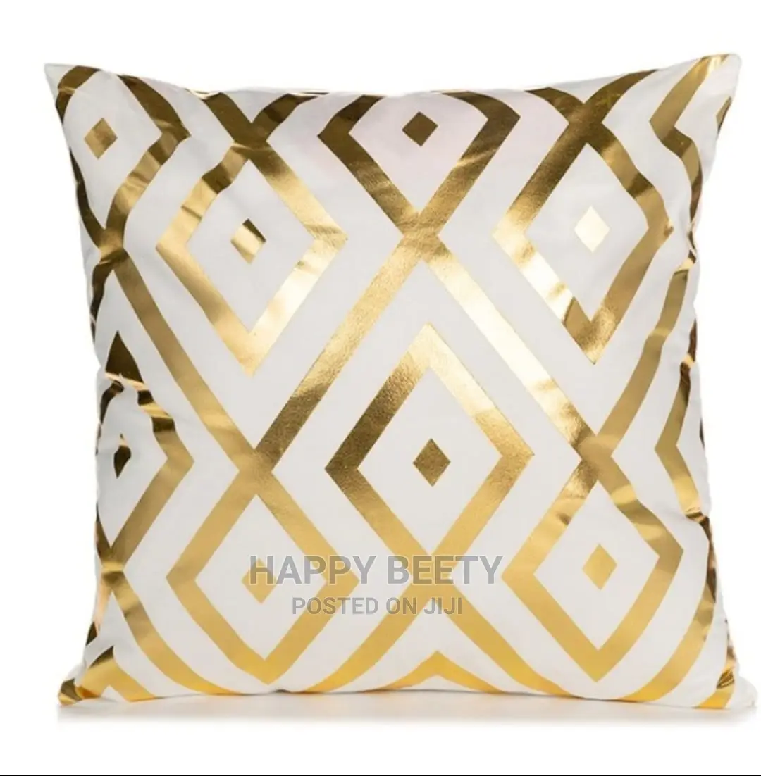 White and Gold Throw Pillows