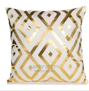 White and Gold Throw Pillows