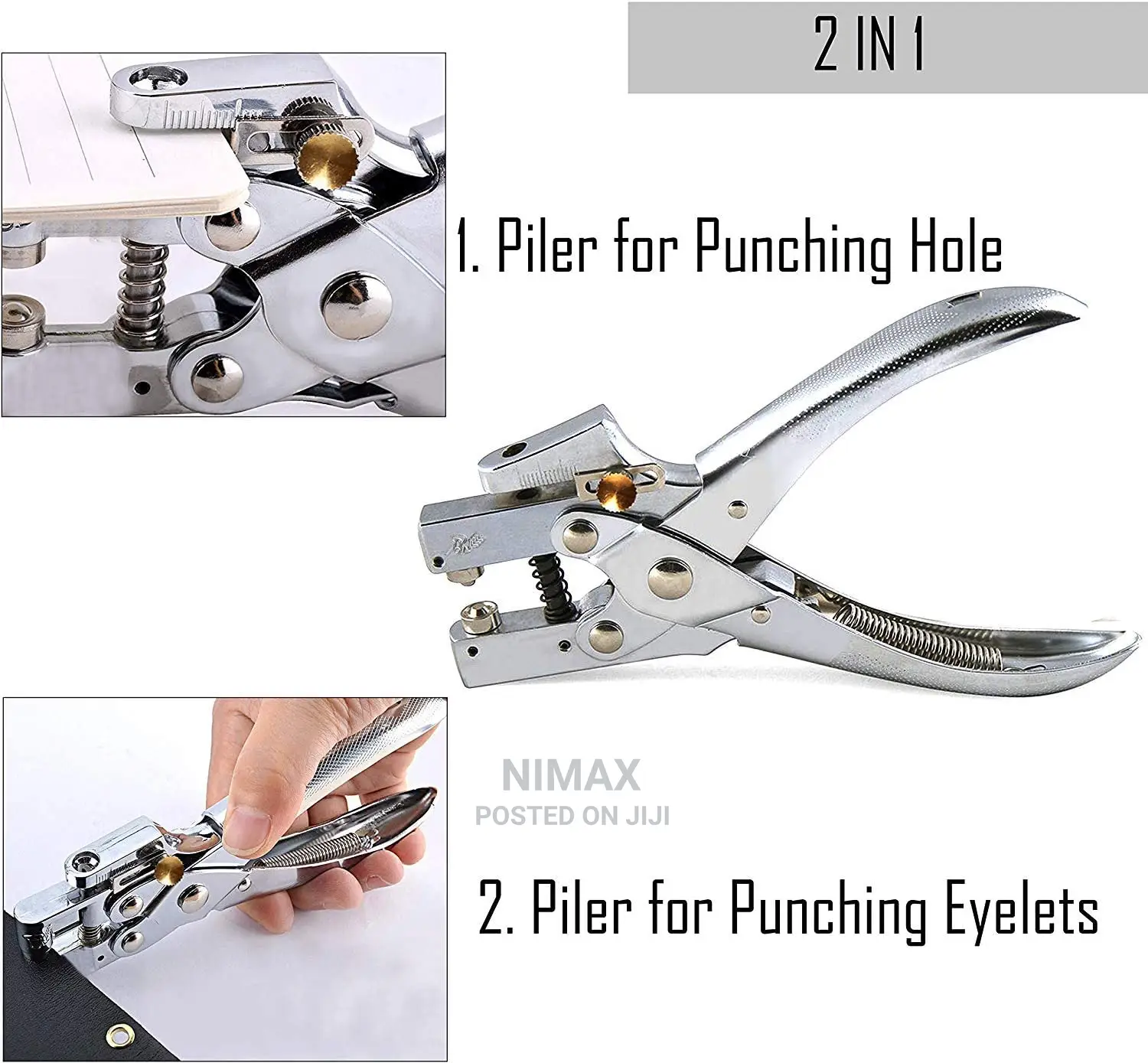 Heavy Duty Eyelet Hole Punch Pliers Set With 100 Eyelets