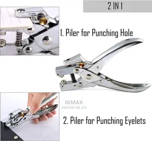 Heavy Duty Eyelet Hole Punch Pliers Set With 100 Eyelets