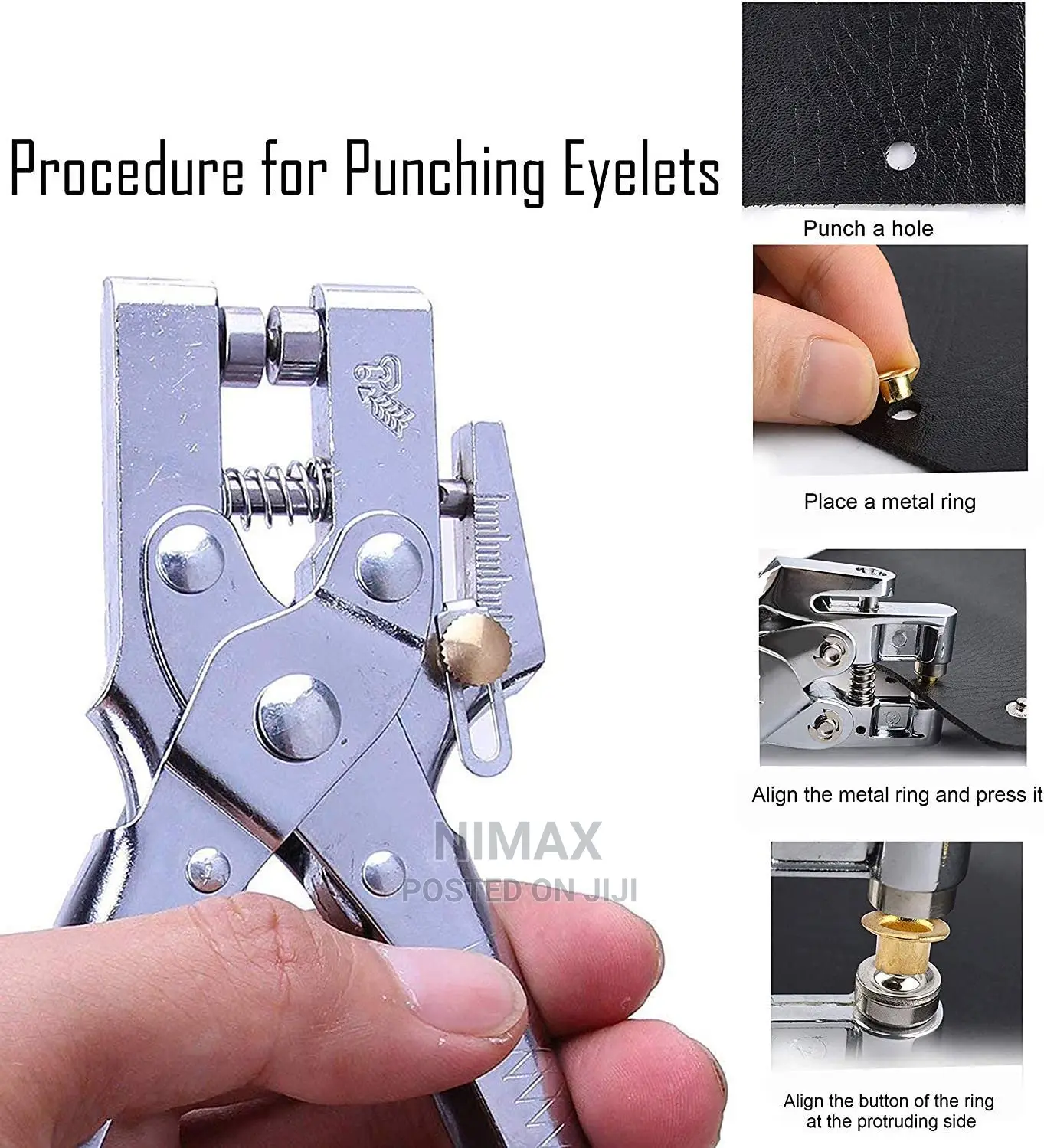 Heavy Duty Eyelet Hole Punch Pliers Set With 100 Eyelets