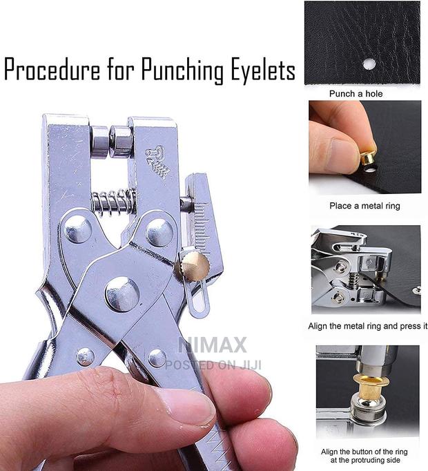 Heavy Duty Eyelet Hole Punch Pliers Set With 100 Eyelets