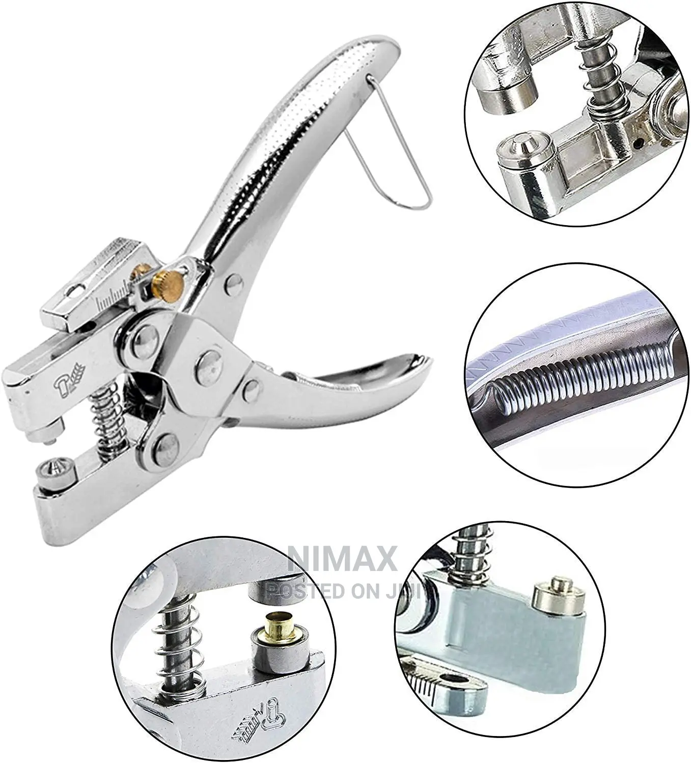 Heavy Duty Eyelet Hole Punch Pliers Set With 100 Eyelets