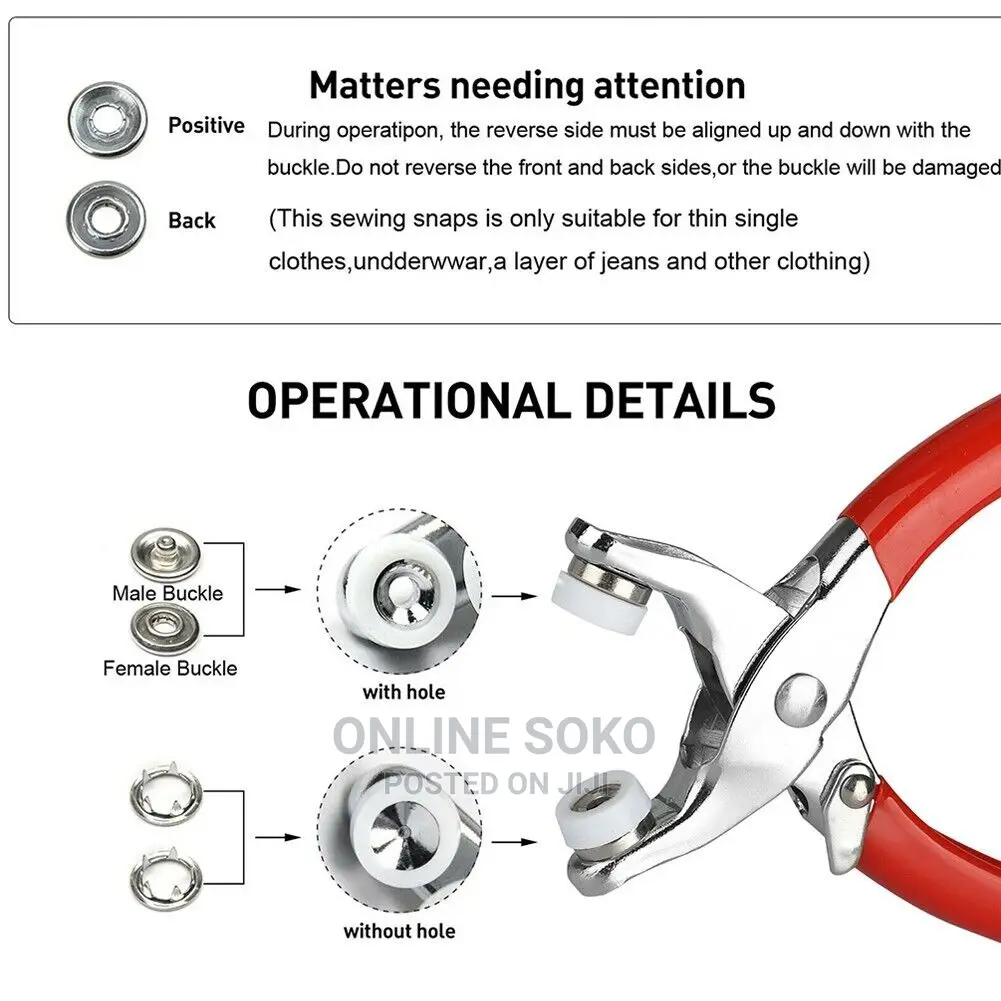 Lightweight Clips Fasteners Snap Studs Button Pliers