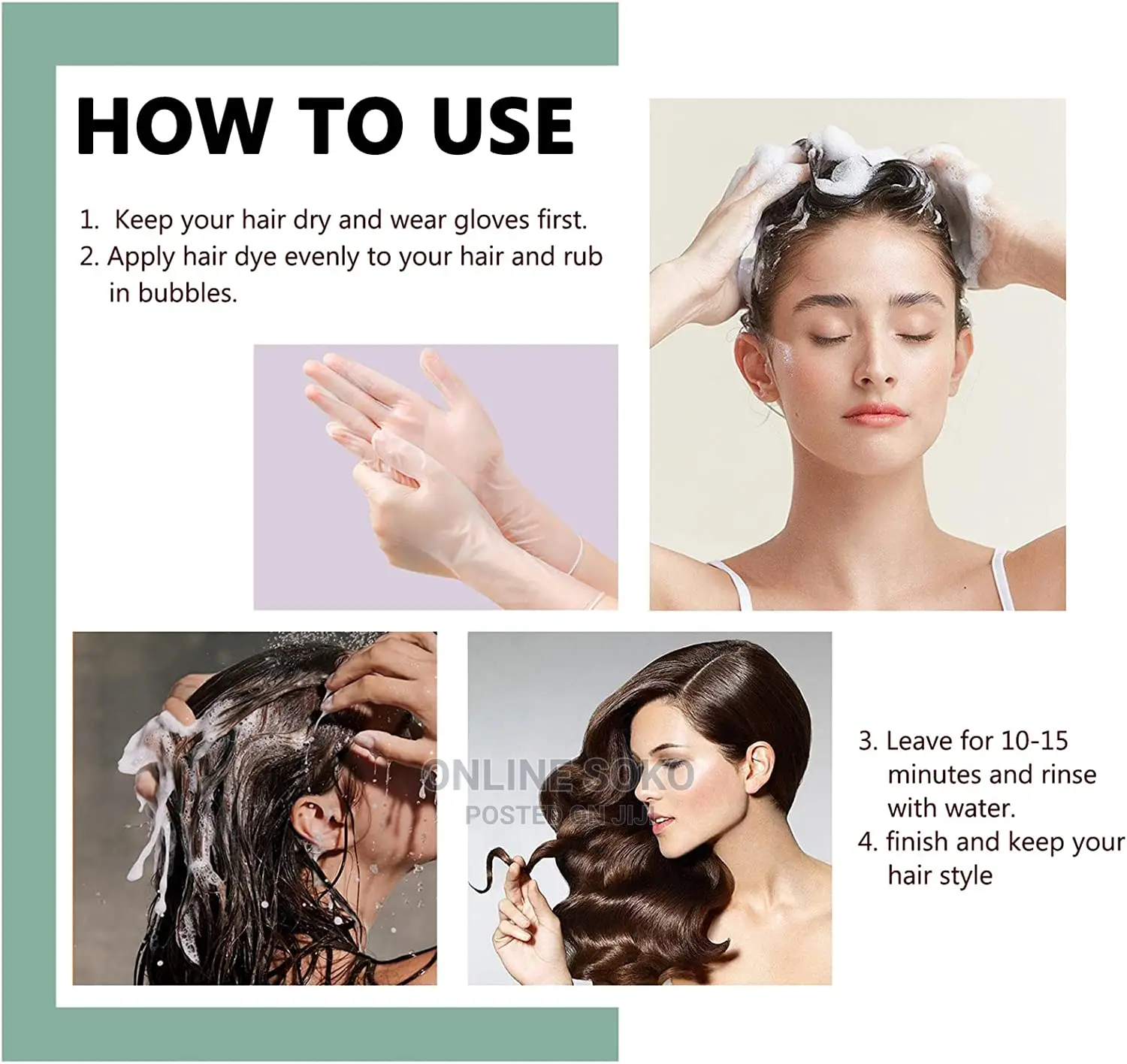 Black Hair Colour Shampoo, 1 Box (25ml X 10 Sachets)
