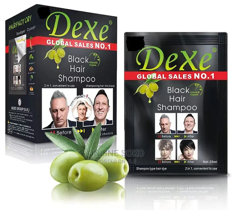 Black Hair Colour Shampoo, 1 Box (25ml X 10 Sachets)