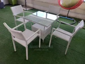 Elegant White 4 Seater Outdoor Set