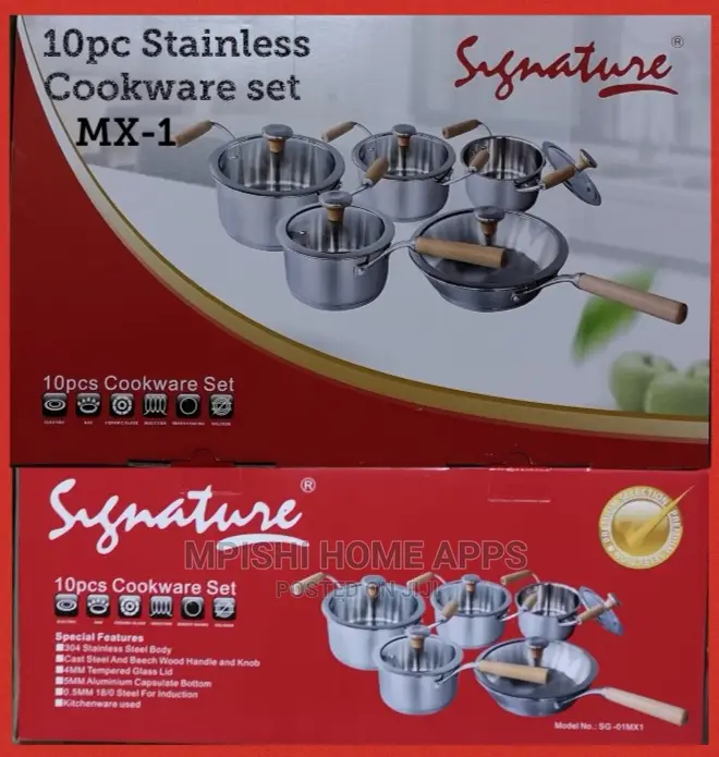 10pcs Stainless Cookware Set