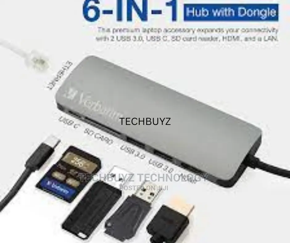 Verbatim 6 In 1 Usb-c Docking Station Dongle - Vuc-2061d