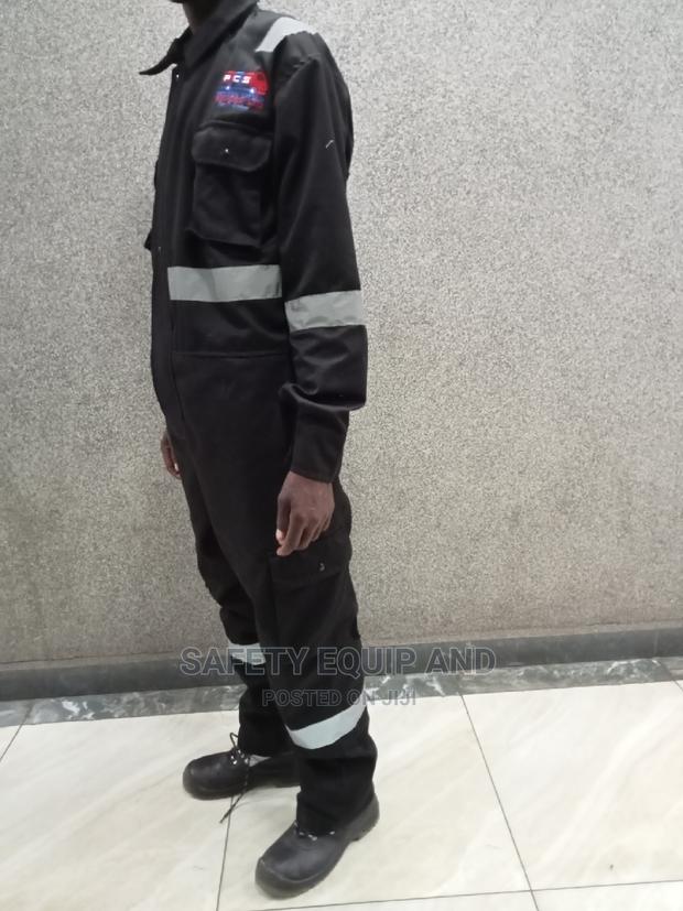 Black Cargo Overall/ With Grey Reflective Strips - thumbnail 2