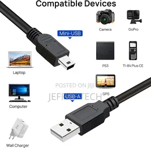 Mini USB 2.0 Cable 5pin Mini USB to USB Fast Data Charger Ca