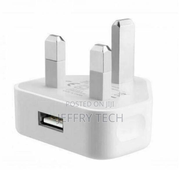 3 Pin USB Charger UK Plug Wall Adapter With 1 Ports Trav