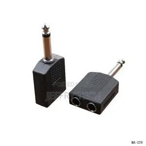 6.5mm Y Splitter Stereo Jack 6.35mm Plug Female Socket Adapt