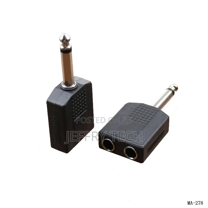 6.5mm Y Splitter Stereo Jack 6.35mm Plug Female Socket Adapt