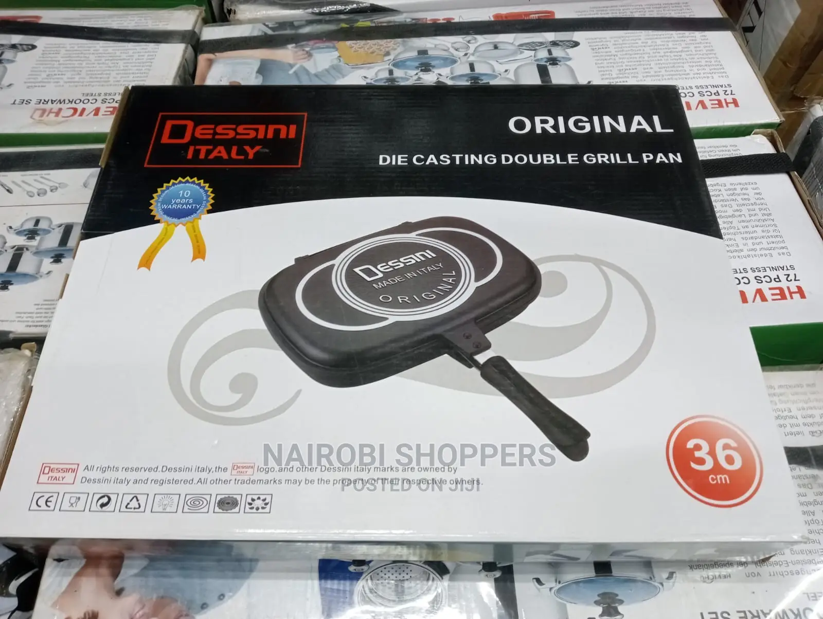 Dessini 36cm Die Casting Double Grill Pan