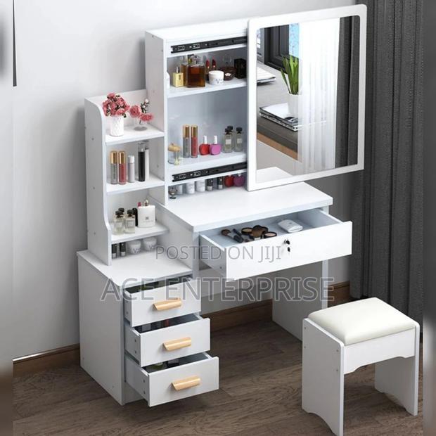 Dressing Table With Sliding Mirror 1030 by 460 by 1520 White - main view