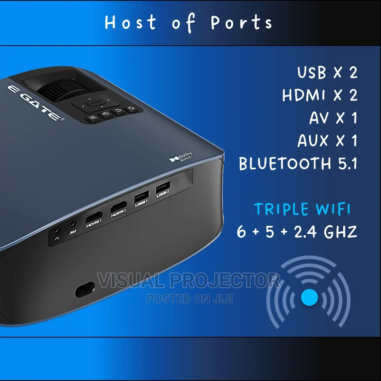 Egate 09 Android Dolby Digital Projector HDR