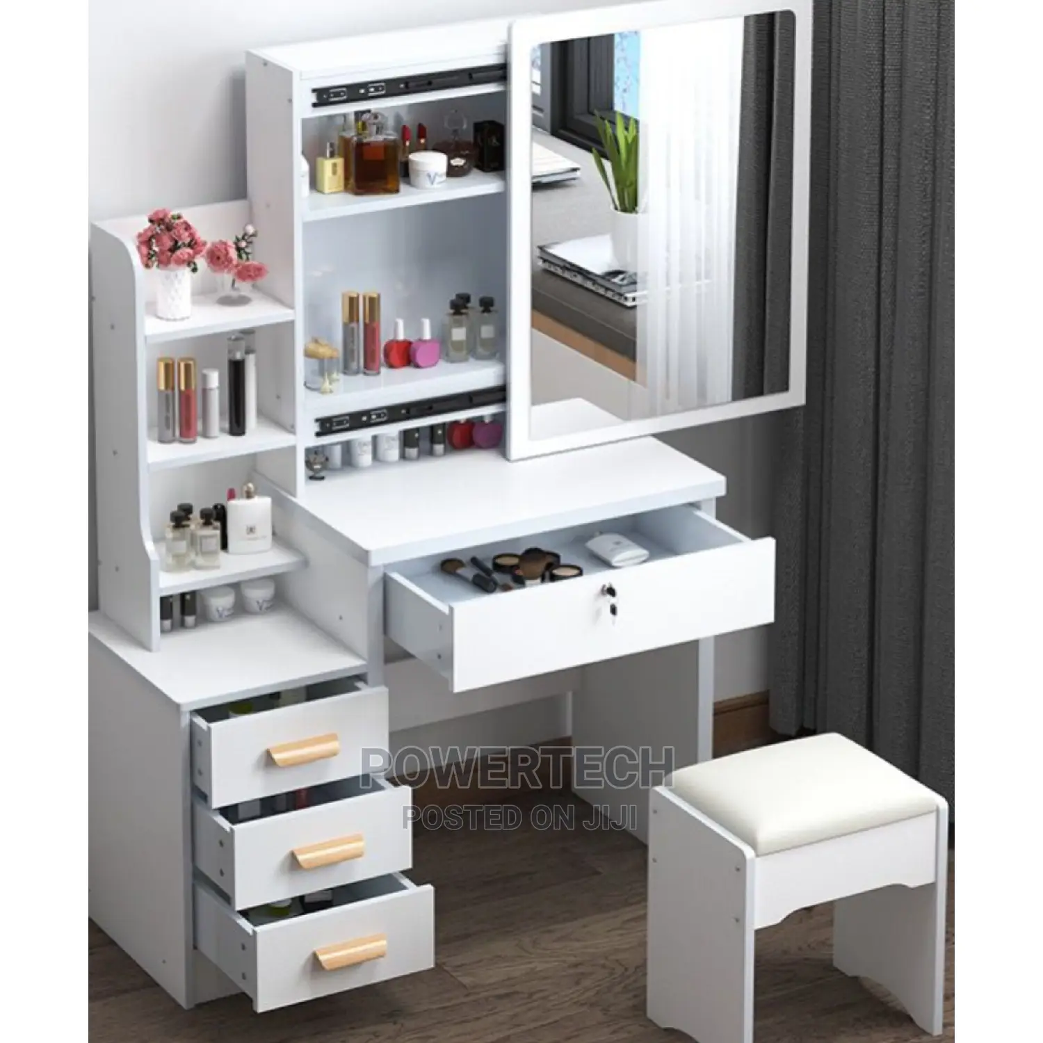 Dressing Table With Sliding Mirror: